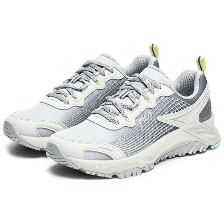 Fila Lynx Lace-Up Sports Comfortable Fabric Synthetic Leather Low-Top Trail Running Shoes Women Sneaker Gray A12W241205FLR