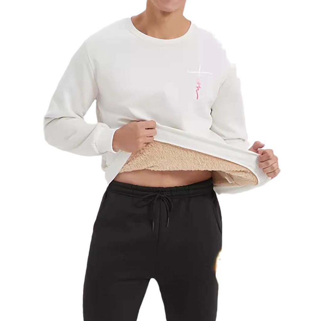 Long Sleeve T-Shirt Men's Spring and Autumn Crew Neck Lamb Fleece Autumn Casual Loose Premium Crew Neck Sweater