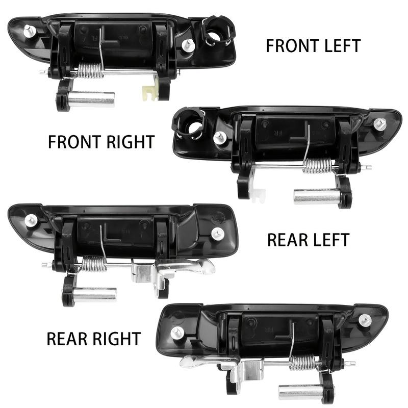 Black unpainted front and rear door handles, suitable for Honda Civic 2001-2005 models