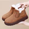 Women's Winter Warm Mini Snow Boots Fuzzy Faux Suede Walking Shoes for Women Casual Anti-Slip Comfortable Platform Short Booties With Faux Fur Lined