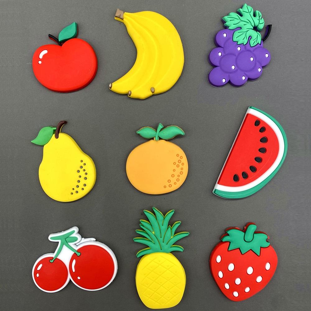 Набор магнитов на холодильник из ПВХ для декора холодильника, магниты с героями мультфильмов для детей, забавная магнитная игрушка, креативные магниты с едой и фруктами