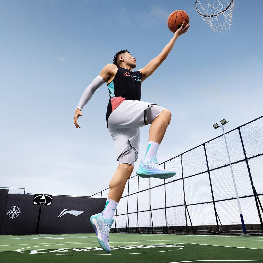 Li-Ning Razor 4 V2 Qinglian Cushioned Anti-Slip Lightweight Responsive Low-Top Professional Basketball Shoes Men Sneaker Blue Purple ABAU037-1