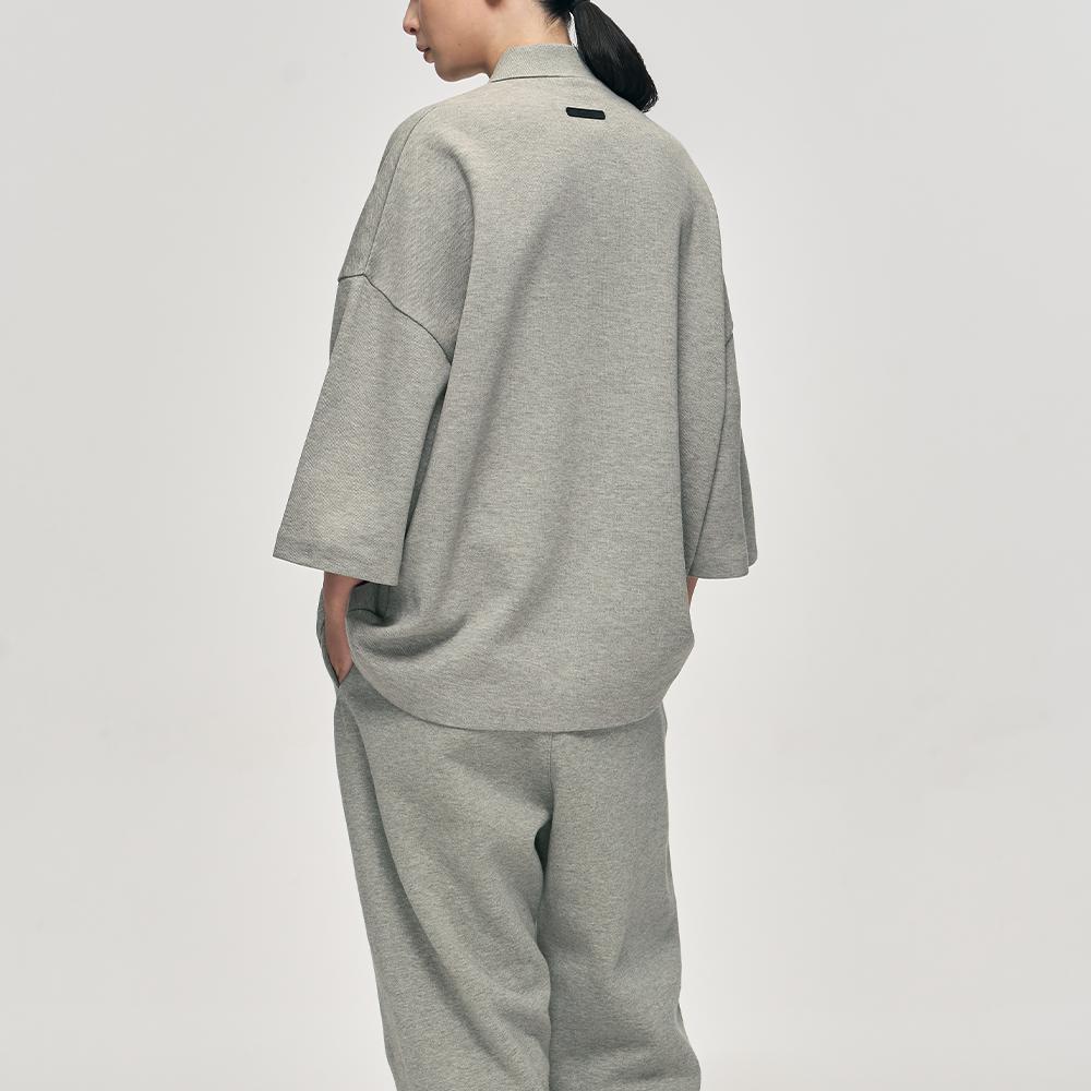 Fear of God Essentials SS26 Фирменное укороченное поло 90-х Бетонный меланж Удобное минималистичное повседневное поло Унисекс топы 125SP264422F