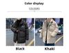 Hong Kong Style Men’s Thick Winter Stand Collar Jacket – Loose Fit, Solid Color, Printed Trendy Design