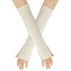 Women's Winter Warm Wool Gloves, Fingerless Long Sleeve Extended Gloves