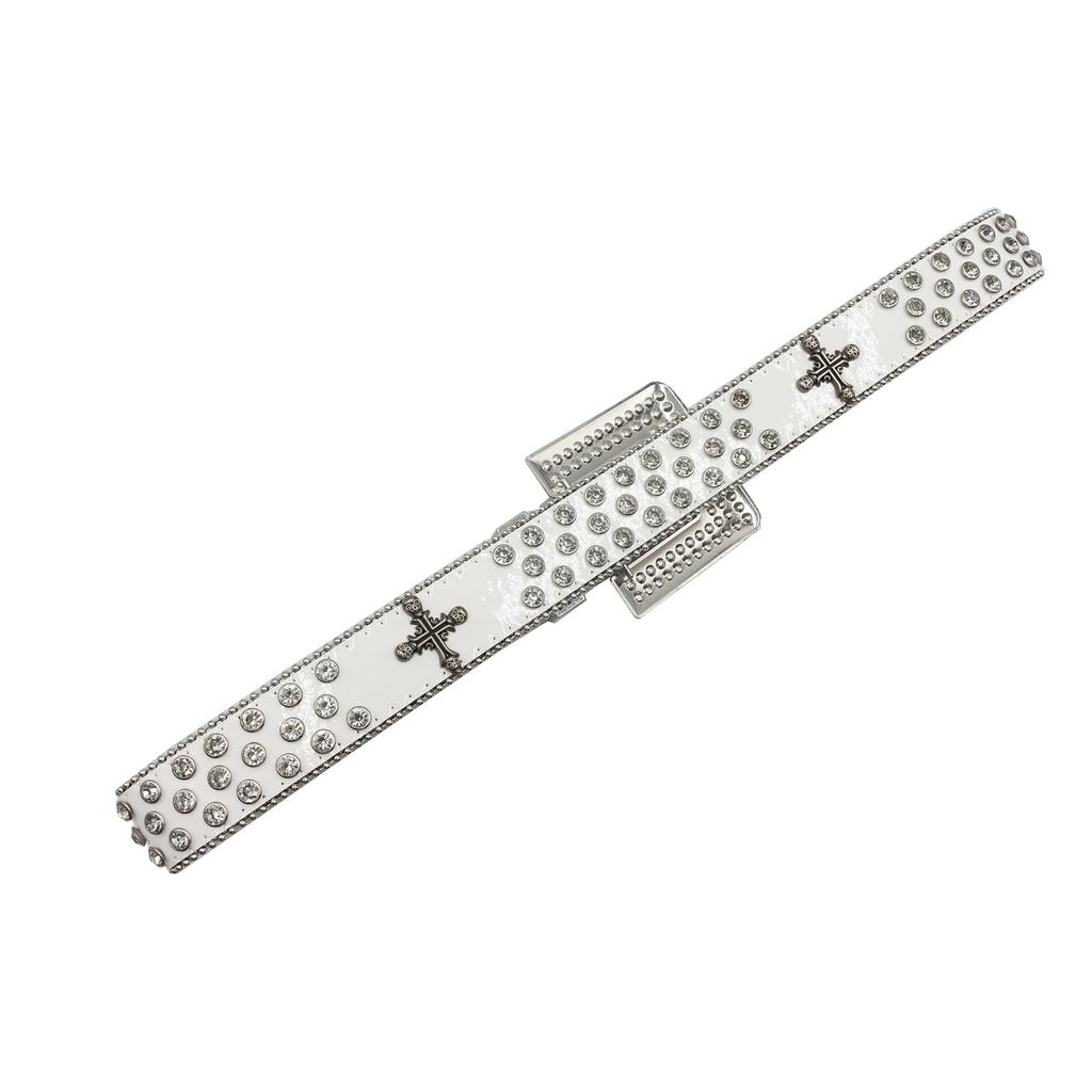 Квадратная пряжка со стразами Западный страз Джинсовый трендовый ремень Вечеринка Сцена Дизайн Крест