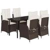 VidaXL Ensemble à Manger de Jardin avec Coussins 5 pcs, Table et Chaises avec Dossier Réglable, Meubles d'Extérieur, 3213207