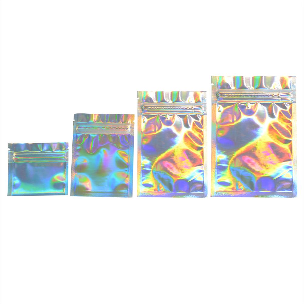 100 шт. Красочные пакеты из фольги с застежкой-молнией сверху, пищевые пакеты, пакеты из алюминиевой фольги Mylar, пакеты для чая, пакеты для хранения продуктов