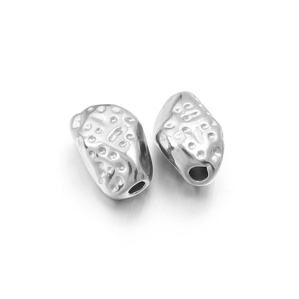 5-10pcs/lot Stainless Steel Spacer Beads Irregular Shape Big Hole Loose Bead For DIY Charms Bracelet Necklace Making Accessories