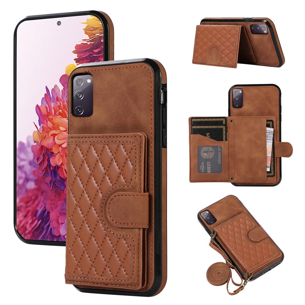 For Samsung Galaxy S20 FE 2022/S20 FE/S20 FE 5G/S20 Lite Case Card Holder TPU+PU Leather Phone Shell