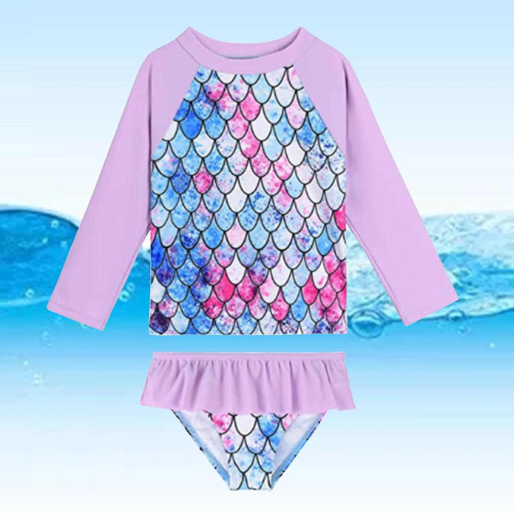 2025 Children's Long-Sleeve Split Bikini Swimsuit for European and American Markets - Beachwear
