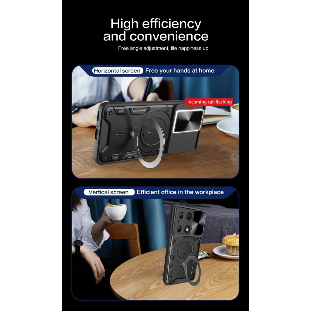 Противоударный магнитный чехол для Redmi Note 13 Pro 5G 4G Note13 Pro plus POCO X6 Pro 5G, кольцо-подставка для объектива камеры, защитная крышка