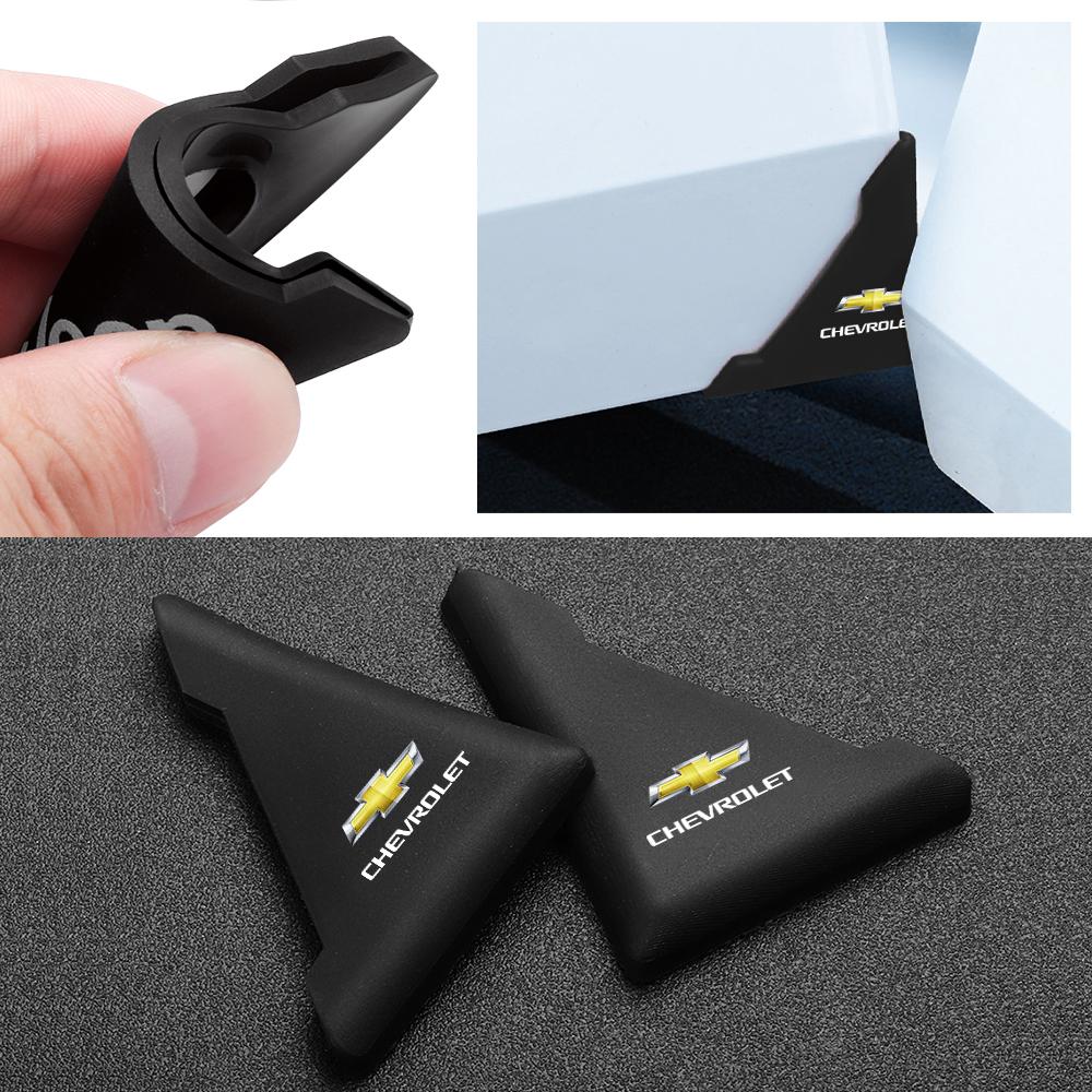 AABHI1 2pcs Silicone Car Door Corner Anti-Collision Protector Bumper Sticker For Chevrolet Silverado Trailblazer Suburban Traverse