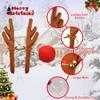 Vehicle Deer Antlers Decorations Christmas Car Ornaments with Winter Bells Moose Christmas Tree Accessories for SUVS Trucks