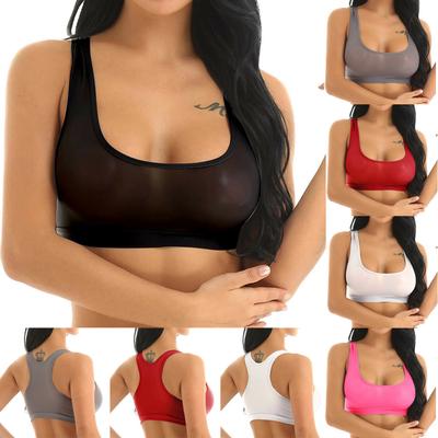 Женское бесшовное нижнее белье Сетчатый прозрачный бюстгальтер Stretch Workout Crop Vest