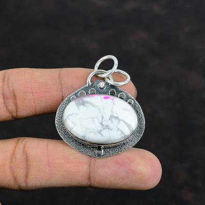 Подвеска из натурального драгоценного камня Howlite, ювелирное изделие ручной работы из стерлингового серебра 925 пробы, ювелирное изделие Howlite, новейший дизайн, кулон, подарки для матери