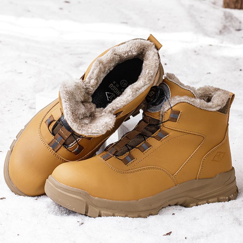 Men Winter Boots Work Safety Shoes Rotating Buttons Men Boots Steel Toe Cap Indestructible Shoes Puncture-Proof Industrial Shoes
