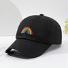 Soft Rainbow Embroidery Baseball Cap Adjustable Casual Streetwear Cap Dad Hat  Outdoor Travel