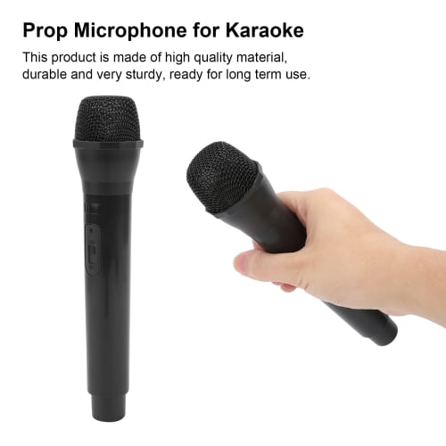 VGEBY Fake Microphone for Karaoke, Singing Prop Microphone, Lightweight and Durable, 2.5x23.5x4.9cm, Party Use (Black)