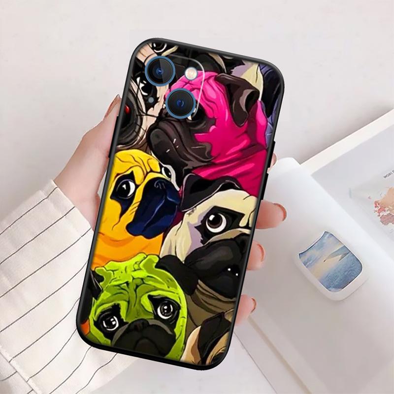Милый телефонный чехол с собакой мопсом для Samsung Galaxy A11 A12 A13 A15 A52S A53 A55 A56 A70 A71 A72 A73 F06 F16 F56 A32 A33