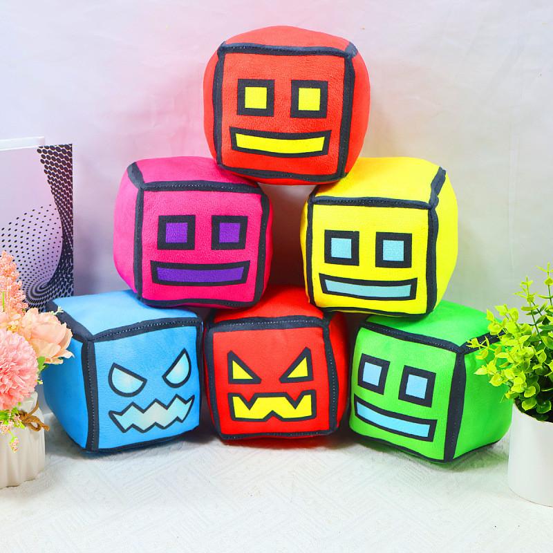 Geometry Game Dash Character Plush Cushion Stuffed Toy Expression Gift Block