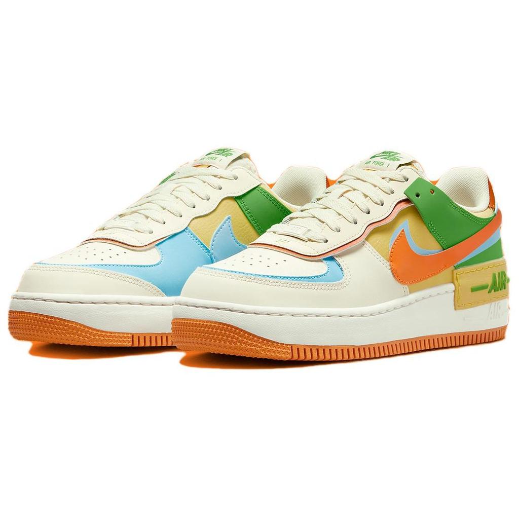 Nike Женские кроссовки Air Force 1 Shadow Coconut Milk Blue Monarch, разноцветные, Aquarius-Blue Saturn-Gold DZ1847-103