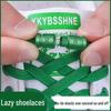 Green No-Tie Elastic Shoelace Buckle - Easy Fit for Men, Women & Children