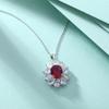 Full Circle Of Water Drop-Shaped Zircon Necklace Women'S Fashion Ruby Pendant Necklace Simple And Versatile S925 Silver Necklace