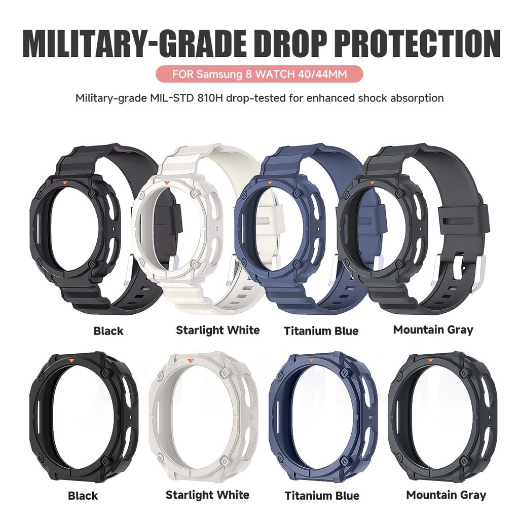 Ремешок из ТПУ для Samsung Galaxy Watch 8 40 мм 44 мм, браслет, ремешок на запястье, защитная крышка из ТПУ для Galaxy Watch 8, интегрированный