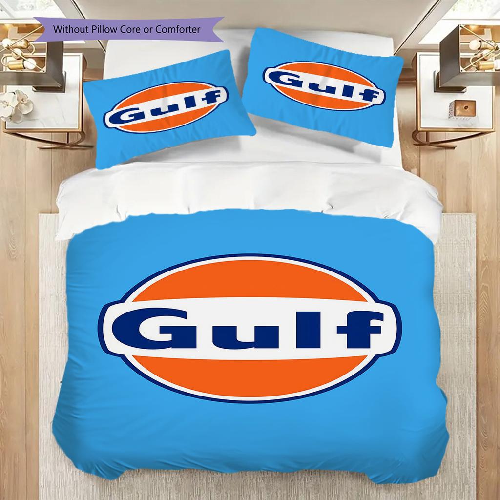 Gulf Oil Vintage Logo Threepiece Set 1 Duvet Cover 2 Pillowcase Without Core Christmas Birthday Gift Soft And Comfortable