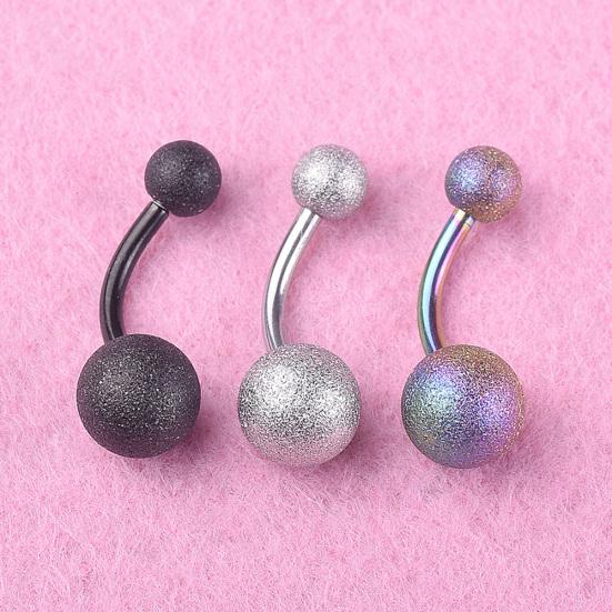 Limeimei сексуальные женские кольца из нержавеющей стали с двойным шариком, штангой, кольцо для пупка, ювелирные изделия для пирсинга