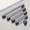 6pcs Black Cabinet Pulls Made of Aluminum Alloy, American Solid Kitchen Cabinet Pulls, Drawer Knobs, Furniture Hardware with Mounting Screws