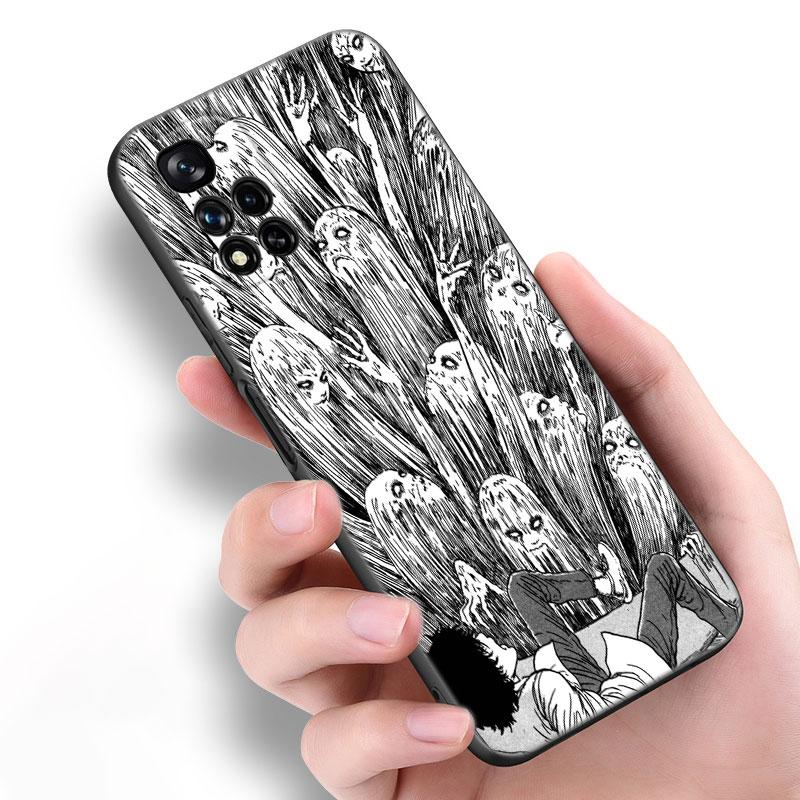 Японский ужас манга черный силиконовый чехол для телефона для Xiaomi POCO X3 X4 NFC F5 M3 M4 M6 X5 X6 Pro F3 F4 GT 5G C55 C65 M5