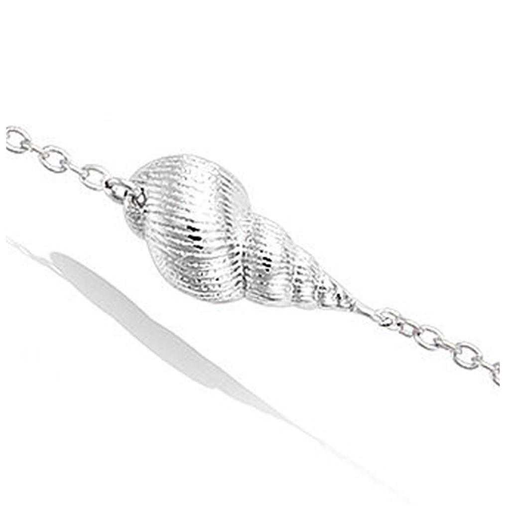 Les Trésors De Lily [R4200] - Silver 'Shell' Silver Bracelet (rhodium) - 13x7mm