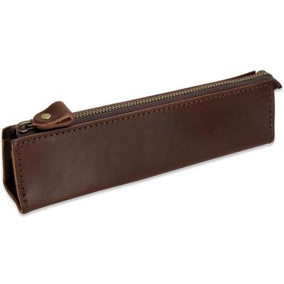 Пенал из натуральной кожи Tochigi Leather Slim Stylish Adult Simple 5 Pencil Case Сделано в Японии (Шоколад)