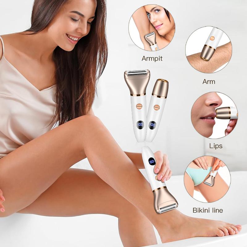 New Women's Electric Digital Display Hair Shaver Temples Lip Hair Shaver Body Wash Shaver Private Hair Remover