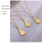 Gold-Plated Sugar Cube Christmas Tree Pendant Necklace with Zircon Inlay - Romantic Gift for Girlfriend