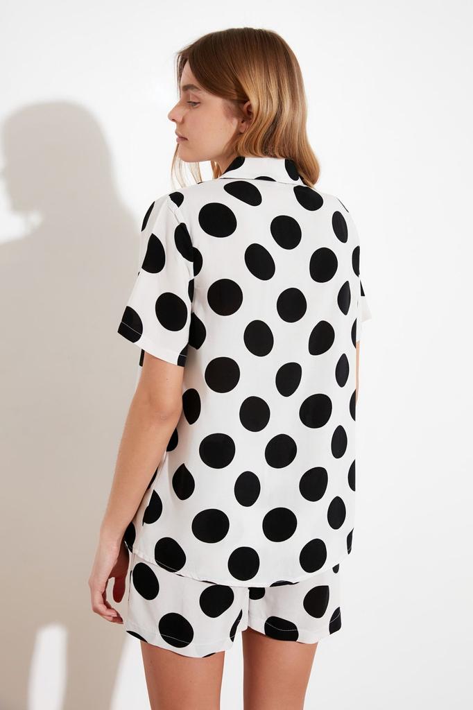 Women's Fashion Fuchsia Polka Dot Viscose Woven Pajama Set