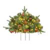 Yousheng Pre-lit Christmas Tree Urn Filler Battery Operated Artificial Xmas Tree with Cones Berries Holiday Porch Planter Filler with Tripod Stake