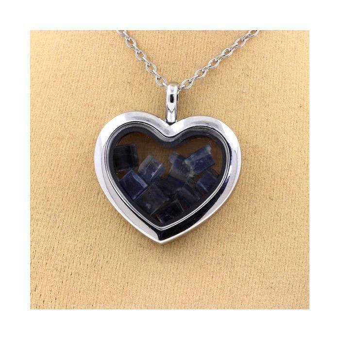 Stones and Minerals. Raw Kyanite Necklace. Heart Model.