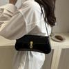 Женская винтажная однотонная сумка на плечо с гладкой текстурой, элегантная маленькая сумка-клатч из ПУ кожи с клапаном для свиданий, прогулок, вечеринок