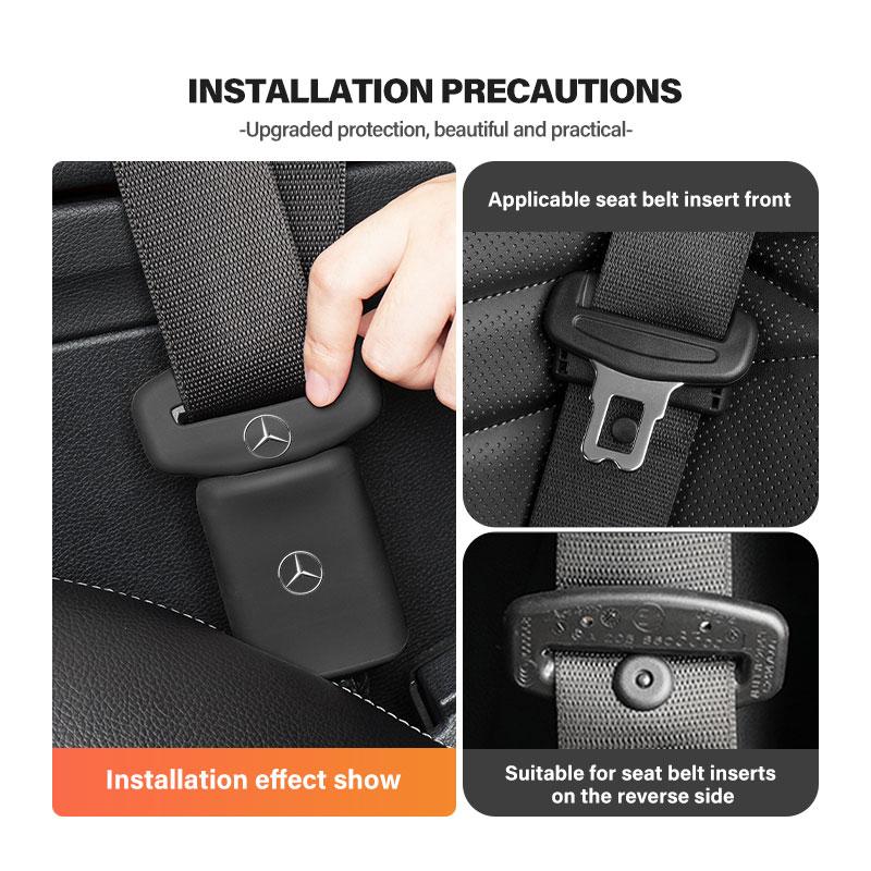 CQO1 Car Seat Belt Buckle Cover Anti Scratch Protector Interior Cover For Mercedes Benz CLK GLC W212 C200 C300 W203 W204 W205 W169
