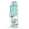 1PC Puppy Dog Moon Night Watercolor Print 750ml Color Plastic Sports Water Bottle Leakproof Flip Straw Lid Suitable for Sports Office Home Use
