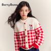 Girls' cardigan red sweater girls' autumn and winter new item West Highland puppy children's medium thick knitted sweater jacket