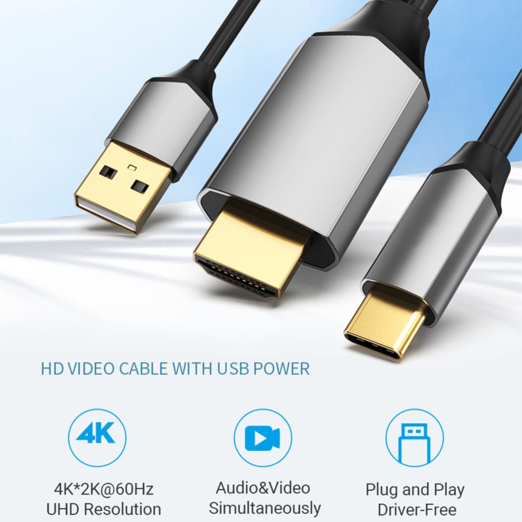 Кабель-адаптер-конвертер Type C 3.1 4K HD для телевизора для S9/S8/Note 9 USB-C HDMI-совместимый