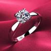 White Gold Rings for Women 2.0ct Round Cut Zirconia Diamond Solitaire Ring Wedding Band Engagement Bridal Jewelry