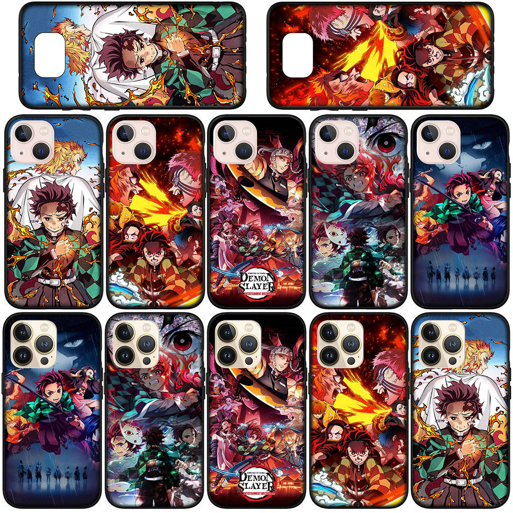Чехол для Samsung Galaxy S25 S24 S23 iPhone 16 15 Xiaomi Redmi Note 14 13 12 16E X 11 Pro Max OPPO Moto Huawei аниме Kamado Tanjirou Demon Slayer Cover