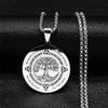 Yggdrasil Tree of Life Stainless Steel Necklace Pendant Compass Viking Celtic Nordic Family Tree Rune Jewelry