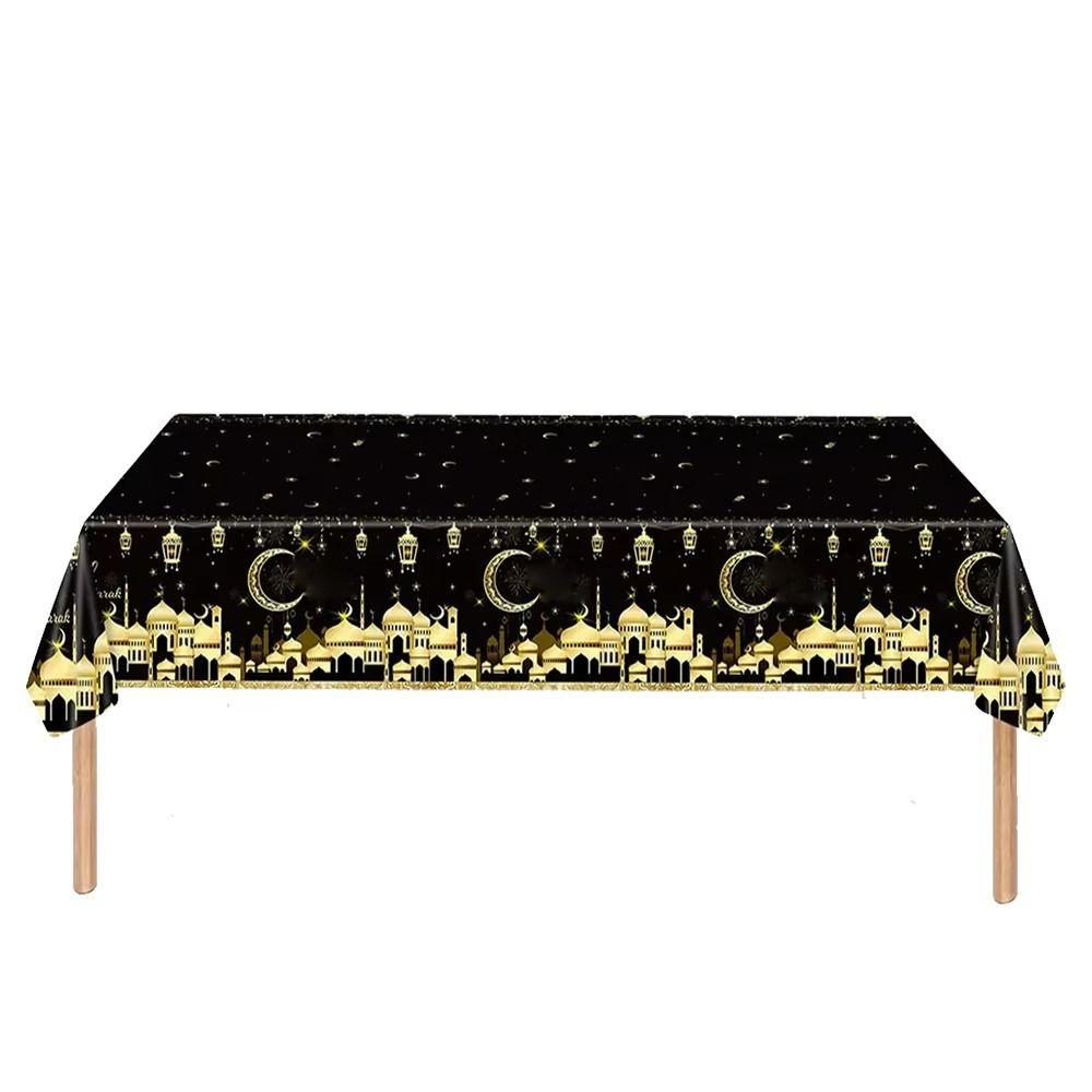 Disposable Eid Mubarak Tablecloths Waterproof Ramadan Decoration 2026 Table Cover  Party Supplies