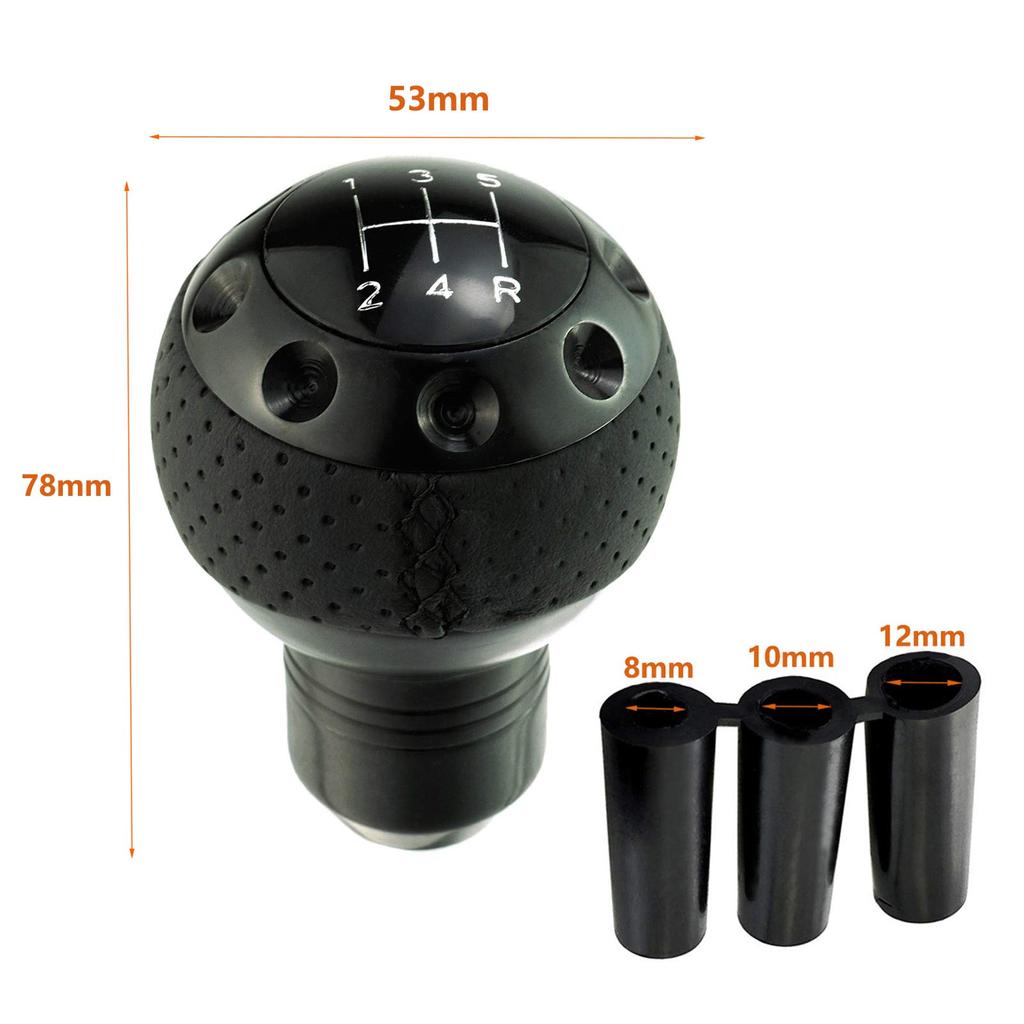 Lunsom PU Shift Knob 5 Speed Ball Shift Knob General Auto Manual Car (Black)